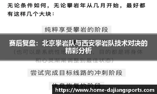 赛后复盘:北京攀岩队与西安攀岩队技术对决的精彩分析